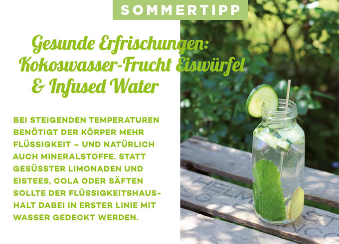 SOMMERTIPP: Kokoswasser-Frucht Eiswürfel Infused Water