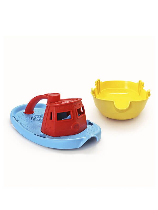 GreenToys DAMPFSCHIFF Dampfer rotes Deck Spielzeugboot Kinderboot tugboat Boot 