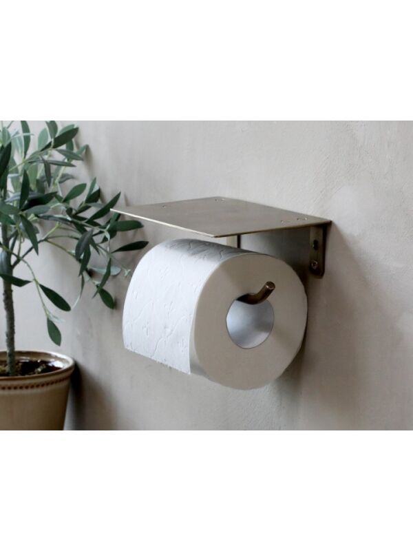 Toilettenpapierhalter Messing mit Ablagefläche