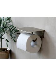 Toilettenpapierhalter Messing mit Ablagefl&auml;che