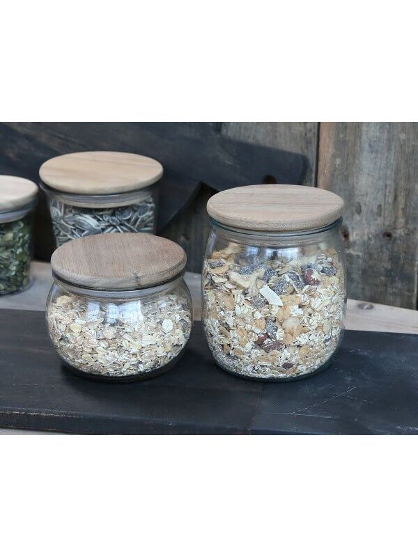 Bauchiges Aufbewahrungsglas mit Holzdeckel... | Lifestyle