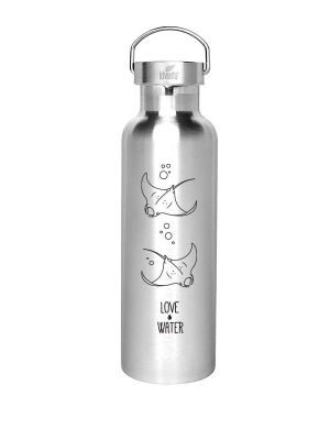 Kivanta 700 ml isolierte Edelstahl Trinkflasche - LOVE WATER Manta Edition