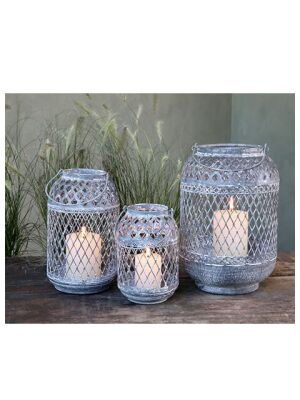 Laterne mit durchbrochenem Gitter / Zink (... | Lifestyle