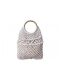 Tasche aus Baumwolle mit Rattan-Griffen