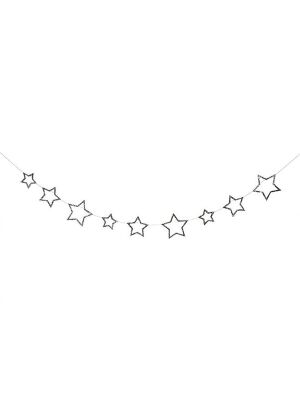 Meri Meri "Silver Glitter Star" Mini Girlande