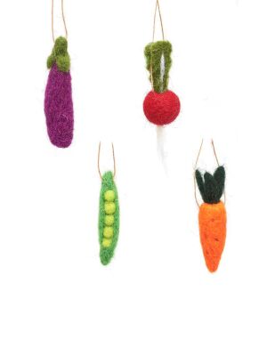Sass & Belle Anhänger aus Filz - Mini Vegetable / 4er Set