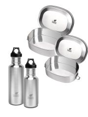 Kivanta Schulstarter-Set: 500 + 750 ml Trinkflasche + M + XL Brotdose