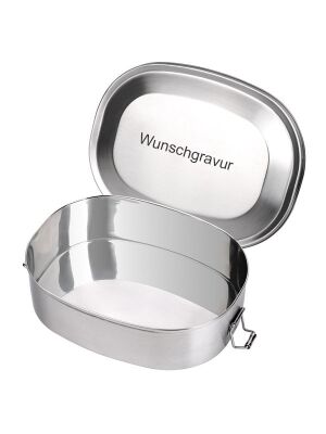 Kivanta Brotdose XL aus 18/8 Edelstahl inkl. Wunschgravur