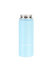 LunchBuddy 530 ml Wide &quot;Kids M&quot; Isolierflasche mit Tube-Deckel + Silikonschutz - Gletscherblau