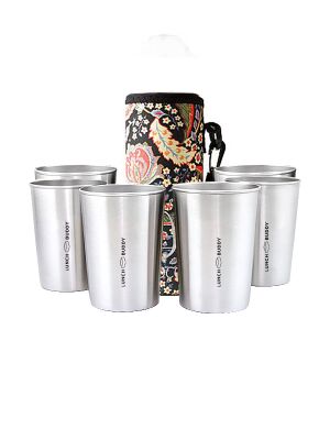 LunchBuddy Edelstahl Becher 300 ml 6er Set + GRATIS...