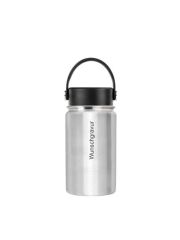 LunchBuddy 350 ml Isolierflasche inkl. Uni-Deckel und Wunschgravur / 15 Schriftarten