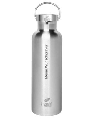 Kivanta 700 ml isolierte Edelstahl Trinkflasche - mit Wunschgravur