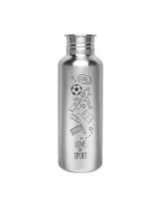 Kivanta 750 ml Edelstahl Trinkflasche LOVE SPORTS / SOCCER Edition (ohne Deckel)