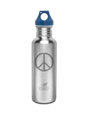 Kivanta 750 ml Edelstahl Trinkflasche WORLD PEACE inkl....