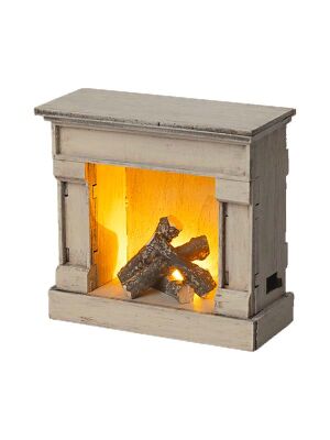Maileg Kamin mit Beleuchtung für Mäuse (off white)