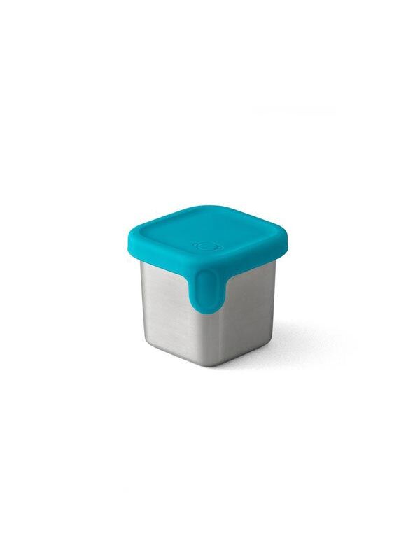 PlanetBox Little Square Dipper (Launch & Shuttle) mit Silikondeckel - Teal