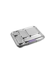 Ecococoon - Bento Lunchbox auslaufsicher aus Edelstahl mit 5 F&auml;chern / grape