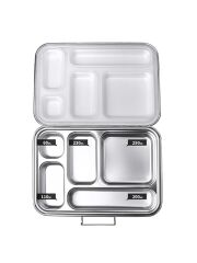 Ecococoon - Bento Lunchbox auslaufsicher aus Edelstahl mit 5 F&auml;chern / grape