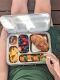 Ecococoon - Bento Lunchbox auslaufsicher aus Edelstahl mit 5 Fächern / grape
