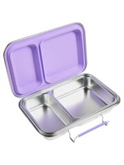 Ecococoon - Bento Lunchbox auslaufsicher aus Edelstahl mit 2 Fächern / grape