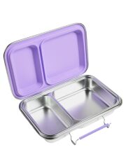 Ecococoon - Bento Lunchbox auslaufsicher aus Edelstahl mit 2 F&auml;chern / grape