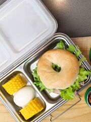 Ecococoon - Bento Lunchbox auslaufsicher aus Edelstahl mit 2 F&auml;chern / grape