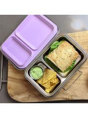 Ecococoon - Bento Lunchbox auslaufsicher aus Edelstahl mit 2 F&auml;chern / grape