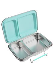 Ecococoon - Bento Lunchbox auslaufsicher aus Edelstahl mit 2 Fächern / mint