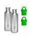 Kivanta Schulstarter Spar-Set: 2 x 750 ml Edelstahl Trinkflasche +  2 x LoopCap