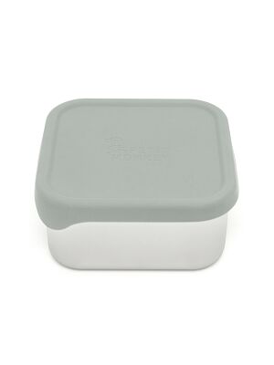 Petit Monkey Edelstahl Brotdose (Größe M) mit Silikondeckel - Sage Green