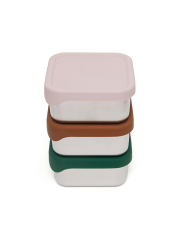 Petit Monkey Edelstahl Brotdose (Gr&ouml;&szlig;e S) mit Silikondeckel - Baked Clay