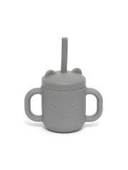 Petit Monkey 175 ml Silikon Trinklernflasche - Pewter Green