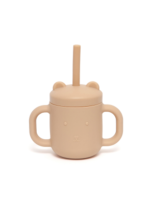 Petit Monkey 175 ml Silikon Trinklernflasche - Honey Peach