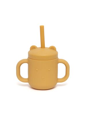 Petit Monkey 175 ml Silikon Trinklernflasche - Ochre