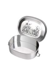 Kivanta Brotdose XL aus Edelstahl | Blumenwiese + extra neutraler Deckel (personalisierbar)