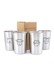 LunchBuddy Edelstahl Becher 300 ml 4er Set - Hoftiere