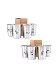 LunchBuddy Edelstahl Becher 300 ml 8er Set - Waldtiere