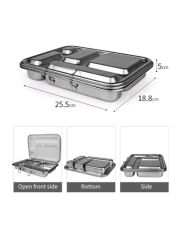 Ecococoon - Bento Lunchbox auslaufsicher aus Edelstahl mit 5 F&auml;chern / Blueberry