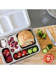 Ecococoon - Bento Lunchbox auslaufsicher aus Edelstahl mit 5 F&auml;chern / Lemon