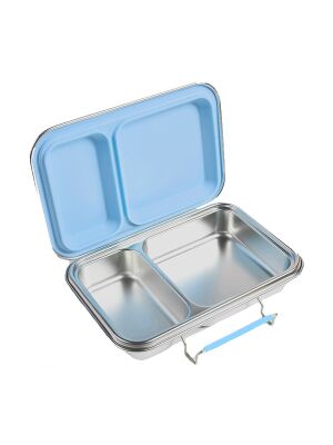 Ecococoon - Bento Lunchbox auslaufsicher aus Edelstahl mit 2 Fächern / Blueberry