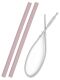 minikOiOi "Flexi Straws" 2er Set Trinkhalme mit Bürste -  pink