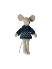 Maileg Mum &amp; Dad Mouse - Pullover (blau)