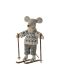 Maileg Mum & Dad Mouse - Maus mit Ski (blau)