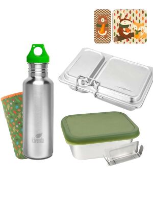 LunchBuddy Lunchbox + Flasche "Herbst im Wald" / 7-teilig