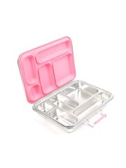 Ecococoon Bento Lunchbox auslaufsicher aus Edelstahl mit 5 Fächern / Pink Rose