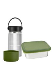 LunchBuddy Lunchbox & Isolierflasche / 4-teilig (grün)