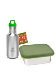 Kivanta Flasche mit Sleeve + LunchBox "Fuchs" / 4-teilig
