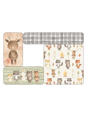 LunchBuddy Magnete-Set für Brotdose "5 Stars" - Waldtiere (pastell)