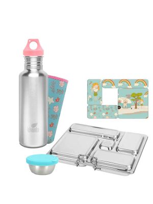 LunchBuddy Lunchbox “5 Stars” & Trinkflasche / 6-teilig – Vintage Woodland