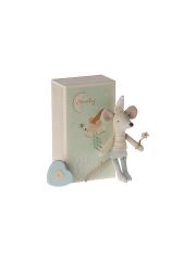 Maileg Little Brother / Little Sister Mouse - Zahnfee "Tooth Fairy" in Schachtel (Streifen / blau)